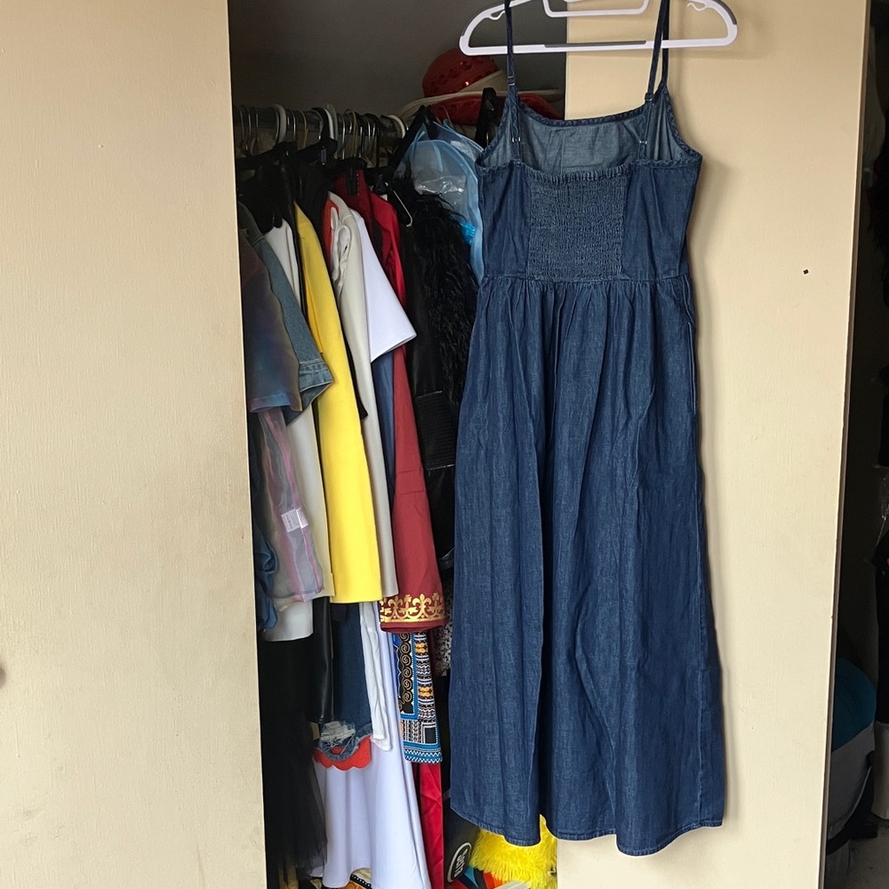 GAP Dark Blue Denim Maxi Dress - Picture 2 of 7